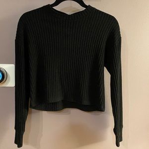 Wilfred Free Black Crop Crew Sweater